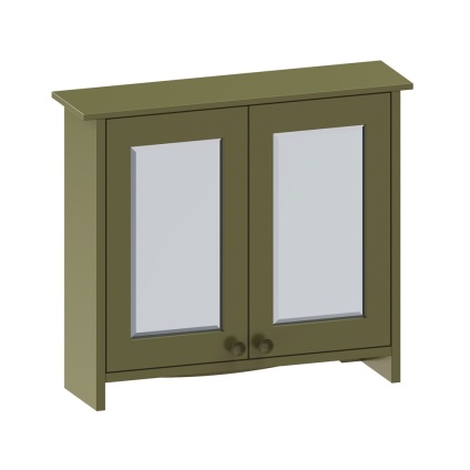 Product cut out image of Burlington Guild Carlyle Green 650mm Wall Mounted Bathroom Mirror Cabinet GU6057CG_CAB